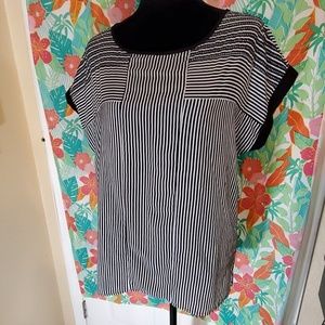 Striped polyester blouse